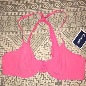 🌸NWT Aerie Unlined Mesh 36 B bra pink happy